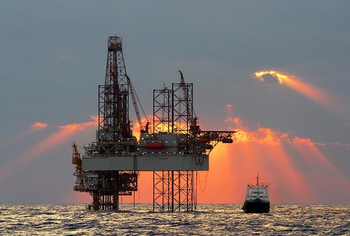 Oil rig & sunset